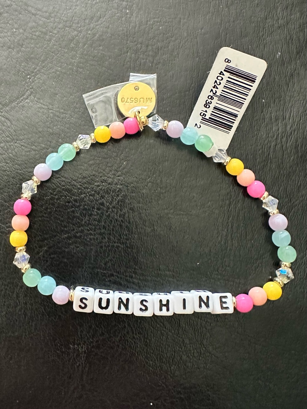 SUNSHINE Kids Letter Bead Bracelet - Pastel Multi